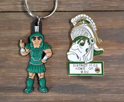 Michigan State University Lions Club Sparty Brooch Pin Key Chain Mascot • $15