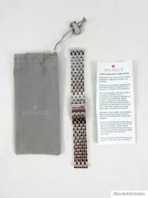 NEW Michele XL Deco 20mm Silver Stainless Steel Watch Band Bracelet MS20CV235009 • $238.99