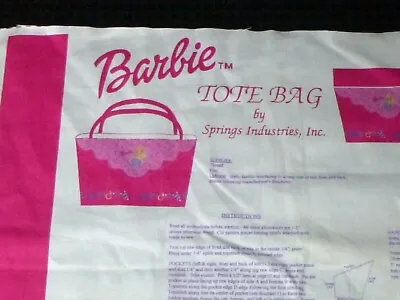 Vtg 2001 Mattel Barbie Doll Cut N Sew Tote Bag Springs Ind. • $24