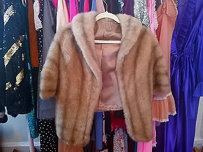 Vintage Regina Glenara By Glenoit Faux Fur Wrap Stole Shrug • $22.99