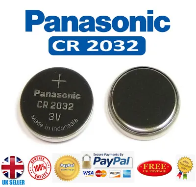 CR2032 3V Battery Panasonic Car Fob Watch Lithium Coin Batteries DL3032 BR2032 • £2.29