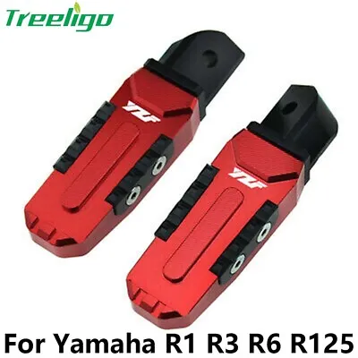 Motorcycle Passenger Foot Pegs Pedal Red Universal For Yamaha R1 R3 R6 R125  • $15.99