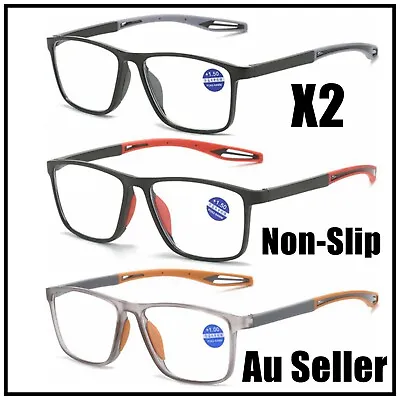 2X Non Slip Readers Blue Light Blocking Portable Reading Glasses Women Men Sport • $7.95