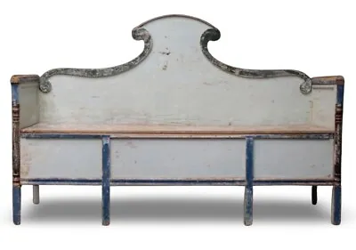 Early 19th Century Swedish Blue Pine Gustavian Provincial Sofa Daybed Bench • $4628