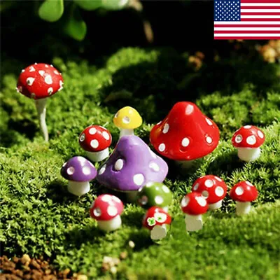 20Pcs Fairy Garden Mushrooms - Mini Mushroom Miniature Figurines For Micro Lands • $2.81