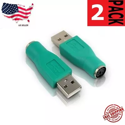 $3.85 • Buy 2x PS/2 Female To USB 2.0 Male Port Adapter Converter For PC Keyboard Mouse M471