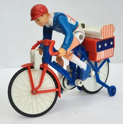 Vintage Plastic Toy Battery Operated Boy On Bicycle USA  Not Working • $25.99