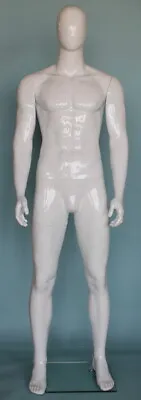 6 Ft 3 In Glossy WHITE Male Abstract Head Mannequin Muscular Body Shape SFM51EGW • $349.95