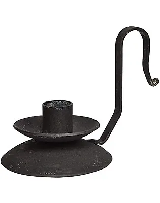 Black Distressed Candle Holder Primitive Style Small Taper Candle • $13.95