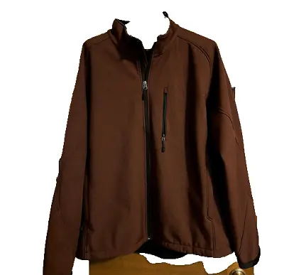 Kirkland Signature Men's 4 Way Stretch Weatherproof Soft Shell Jacket(BROWNL) • $25.03