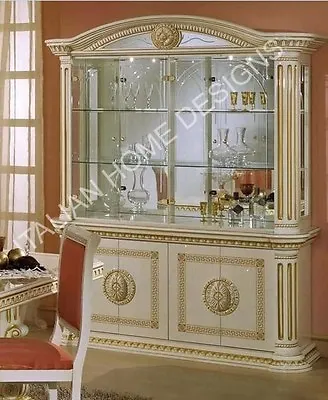£1430 • Buy Versace Style Italian High Gloss 4 Door Display Cabinet In Ivory