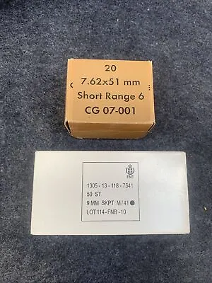 VINTAGE 7.62 9mm BULLET EMPTY BOX REVOLVER GUN AMMUNITION MILITARY FMT • $24.99
