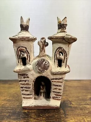 Vintage Terra Cotta Church Mexican Traditional Handmade 8.5 Inch • $3.99