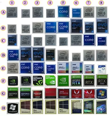 Core I3 I5 I7 I9 Sticker / IRIS Sticker / Nvidia Geforce RTX Radeon Sticker (cn) • $2.22