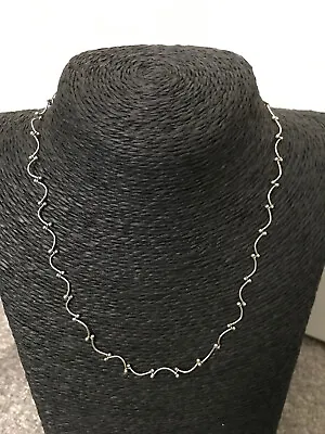 Marks And Spencer Silver Plated Ball Twisted Dainty Necklace M&S • £5.49