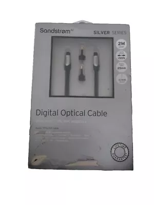 SANDSTROM AV DIGITAL OPTICAL 2mts CABLE WITH MINI-TOSLINK ADAPTERS BLACK .New • £8.50