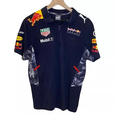 Puma Red Bull F1 Racing Aston Martin Mobil Polo T-Shirt Men’s Size Medium • $26.88