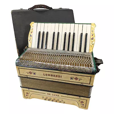 Vintage Lombardi De Luxe Piano Accordion With Case 1930's M Hohner • $224.99