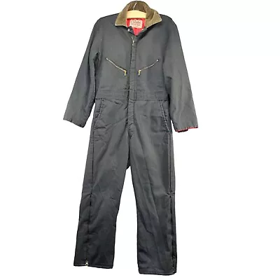 Walls Blizzard-Pruf Men's Insulated Coveralls Black Small Short Vintage USA • $45