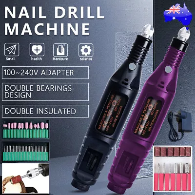 Electric Nail Drill Bits File Tool Set Machine Acrylic Art Manicure Pen Shaper • $18