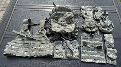 13 PC US Army Rifleman Set System ACU UCP Molle Assault Pack Pouches Vests FLC • $47.90