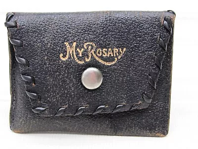 Vintage MY ROSARY Morocco Leather Pouch Holder Case Frano • $14.99