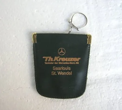 Original Vintage Leather Mercedes Key Fob Ring Pouch Accessory Mb 190 300 Sl Nos • $135
