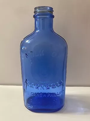 Vintage  Phillips Milk Of Magnesia Cobalt Blue Pill Bottle (SW) Made In USA • $6