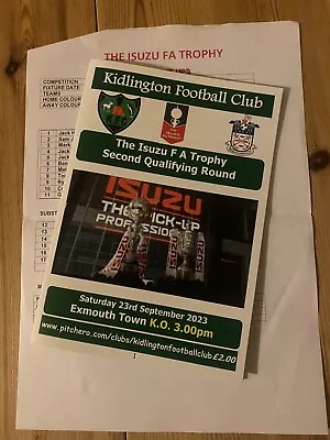 Kidlington V Exmouth Town. FA Trophy 2nd Qualifying Round 2023 • £2