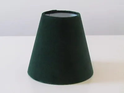 Lampshade Forest Green Velvet Small Candle Clip Tapered Chandelier Light Shade • £21.50