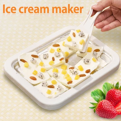 $35.32 • Buy Ice Cream Maker Pan With 2 Scrapers Ice Cream Maker Plate Multifunctional ShhFJ