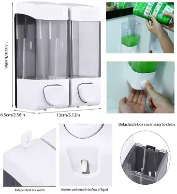 £99.95 • Buy Wall-mounted Soap Shampoo Dispenser Public Hands Sanitizer Wash Shower Gel 350ML