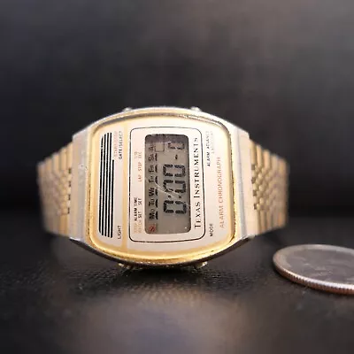 Extra Fine Vintage 1980 Texas Instruments Lcd Chronograph Mens Watch -runs Great • $75