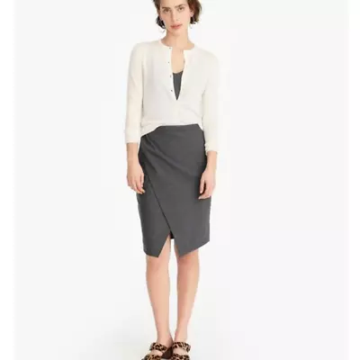 J. Crew 365 Everyday Wool Blend Career Suit Asymmetrical Pencil Skirt 8 Petite • $19.95