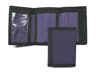 Nylon Trifold Credit Card Wallet With ID Window - Purple • $8.99