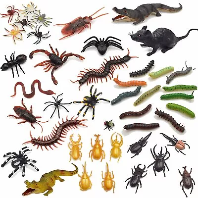 10/12Pcs Caterpillar/beetle/fly/Ant/snake Plastic Insect Bugs Mischief Spoof Toy • £1.55