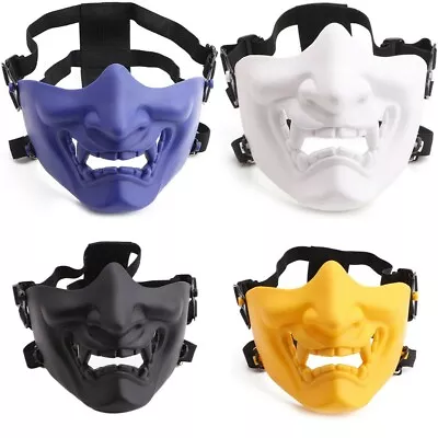 Japanese Kabuki Samurai Half Face Airsoft Evil Mask Hannya Oni Noh Tactical Mask • $26.82