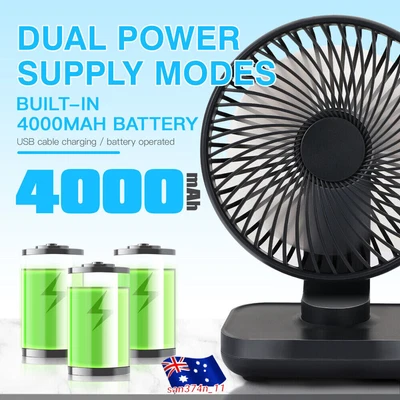 $27.99 • Buy Portable Desk Fan Mini Usb Rechargeable Quiet Cooler Small Table Cooling 4 Speed