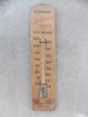 Antique Vintage Dr. Stern's Root Beer Advertising Soda Wood Thermometer Sign Old • $28