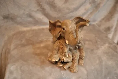 Vintage Ceramic Elephant And Child Ceramic Figurine Collectable Medium Size • $10