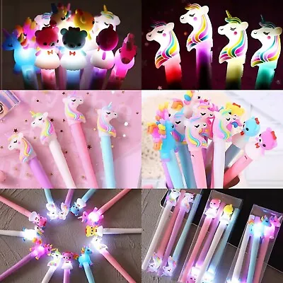 Pen Topper LED Light Up Cute Unicorn Fidget Popper Gel Ink Pens Back To School • £8.99