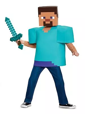 Steve Mojang Minecraft Player Video Game Fancy Dress Up Boys Costume • $62.08