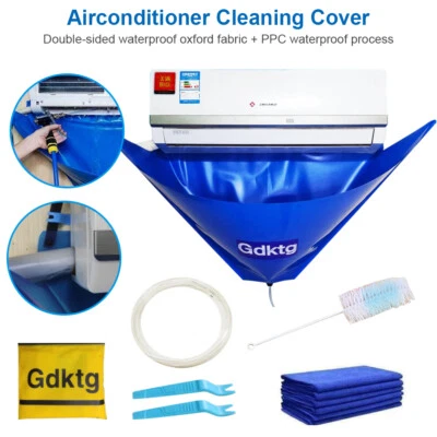 $23.95 • Buy Wash Cover Air Conditioner Cleaning Bags Wall Mounted Protectors Waterproof Kit