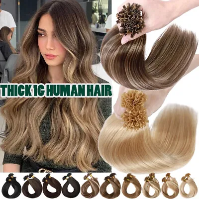200S Fusion Pre Bonded Keratin Nail U Tip Remy Human Hair Extensions REAL THICK • $23.64
