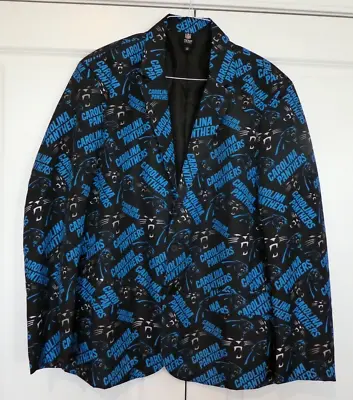 NFL Team Apparel Carolina Panthers Football Mens Business Suit Jacket Coat SZ 50 • $24.99