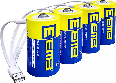 D Batteries 1.5V Rechargeable D Batteries 5550Mwh Rechargeable Lithium D Cell Ba • $29.99