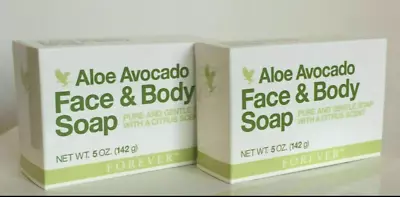 $18.99 • Buy 2 Pack - Aloe Avocado Face And Body Soap 5 Oz. Each-  Forever Living
