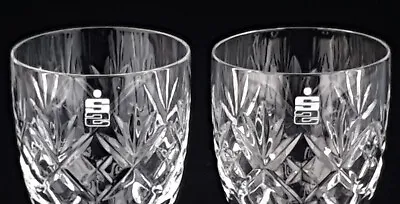 £18 • Buy Ss Logo Royal Doulton Georgian Pattern Crystal Sherry Glasses X 2  11 Cm