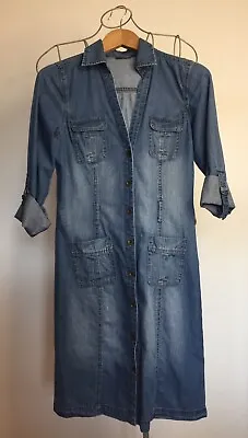£9 • Buy Next Denim Shirt Dress, Size 8, With Pockets, Button Up, Great Condition