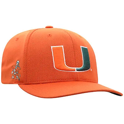 Men's Top Of The World Orange Miami Hurricanes Reflex Logo Flex Hat • $22.49